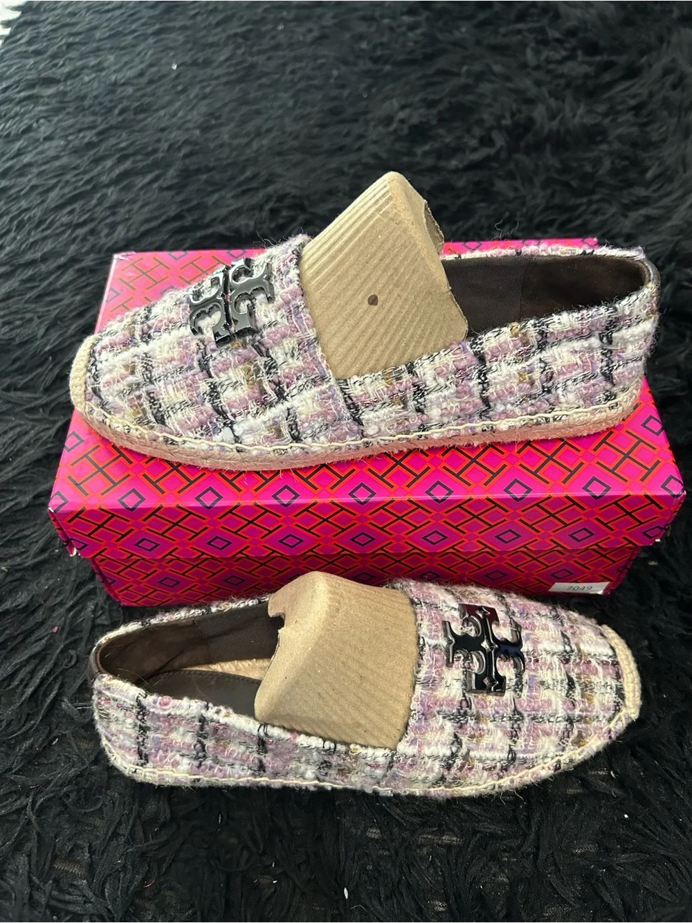 TORY BURCH TB multicolored espadrille flats slip on shoes women’s 8 new